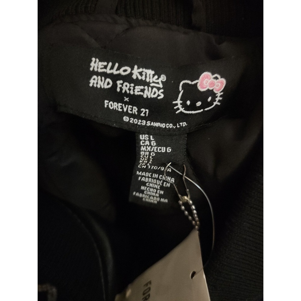 FOREVER 21 x Hello kitty Rhinestone Bomber Jacket Large Deadstock NWT New D50 - Picture 6 of 6